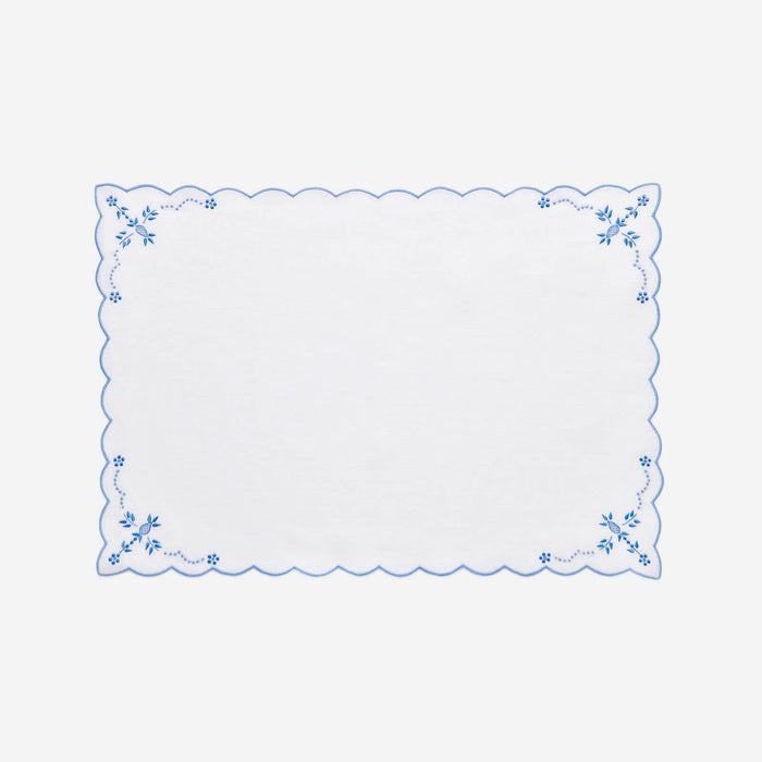 Blue Thistle Scalloped Placemat
