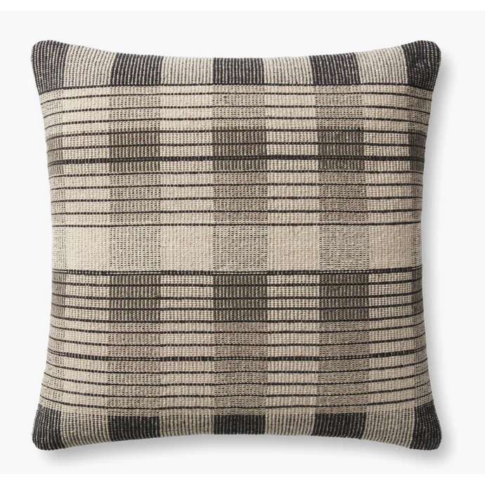 Blythe Cushion in Ivory/Black