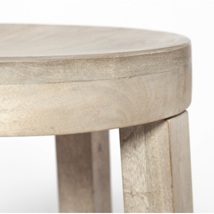 Brahma White Washed Wood Stool