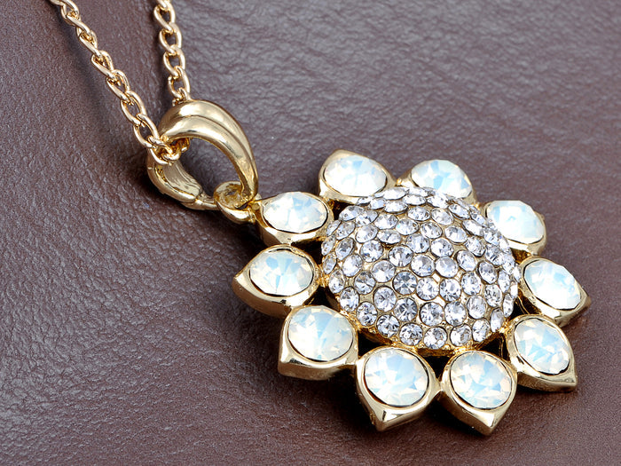 Brilliant Sunny Sunflower Floral Necklace Pendant