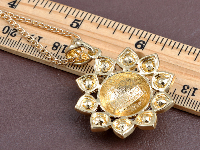 Brilliant Sunny Sunflower Floral Necklace Pendant