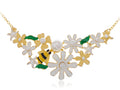 Bumble Bee Carnation Floral Spring Flower Pearl Beaded Collars Fancy Necklace - ALILANG.COM