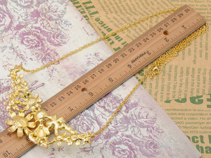 Bumble Bee Carnation Floral Spring Flower Pearl Beaded Collars Fancy Necklace - ALILANG.COM