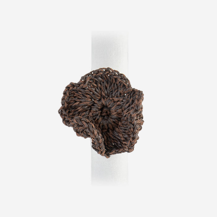 Californian Poppy Napkin Ring Brown - Set of Four