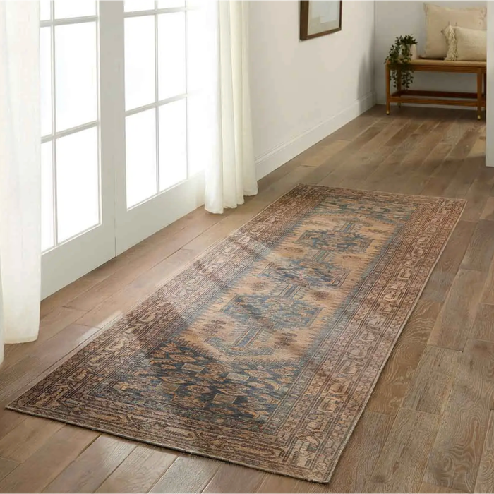 Canteena Rug - Brown, Blue & Tan