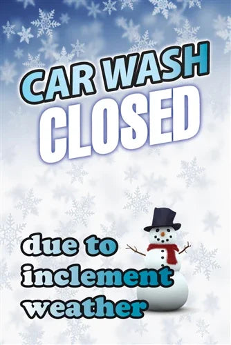 Car Wash Closed Sign Insert- 24"w x 36"h - UnitedSign