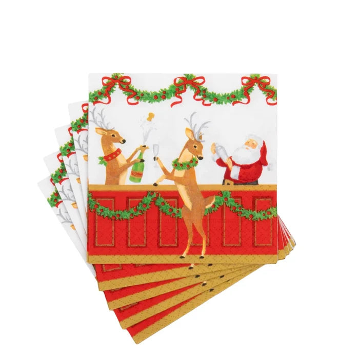 Caspari - Cocktail Napkins - Santa's Bar - Findlay Rowe Designs