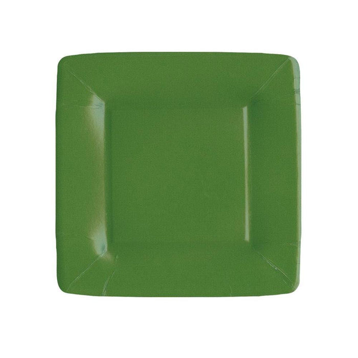 Caspari - Salad & Dessert Plates - Grosgrain Square Hunter Green - Findlay Rowe Designs
