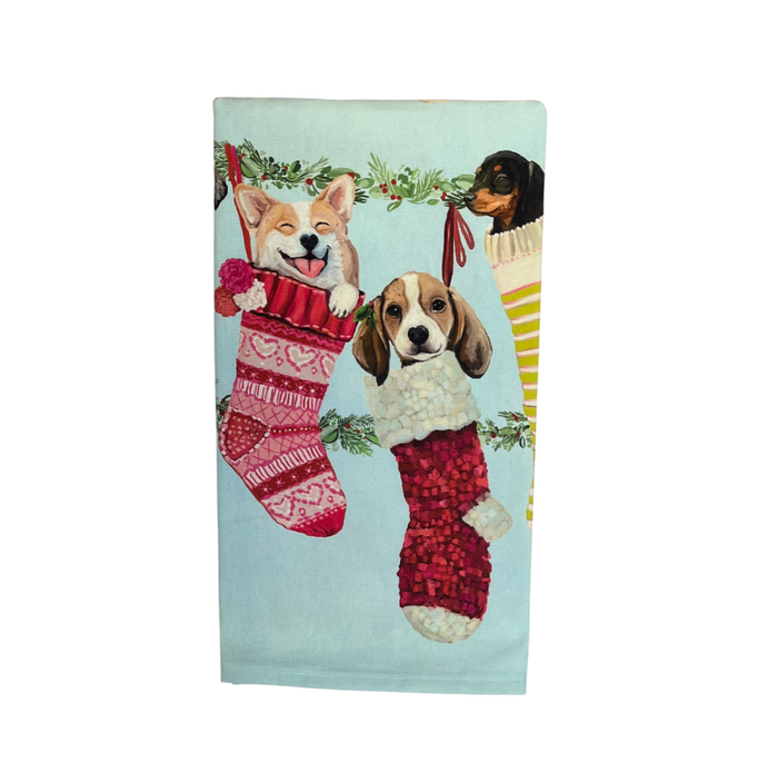Christmas Towel - Sweet Stockings - Dogs and Cats - Findlay Rowe Designs