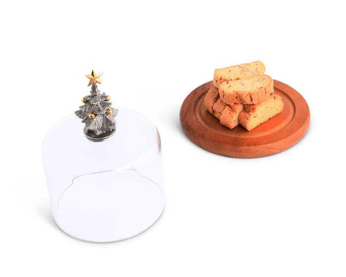 Christmas Tree Glass Covered Cheese Wood Board