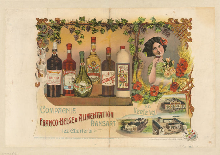 Compagnie Franco-Belge d’Alimentation Vintage Drinks Advertising Poster by Pierre Sauvage, 1910