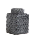 Coventry Ceramic Jar - Grey Lattice (small)