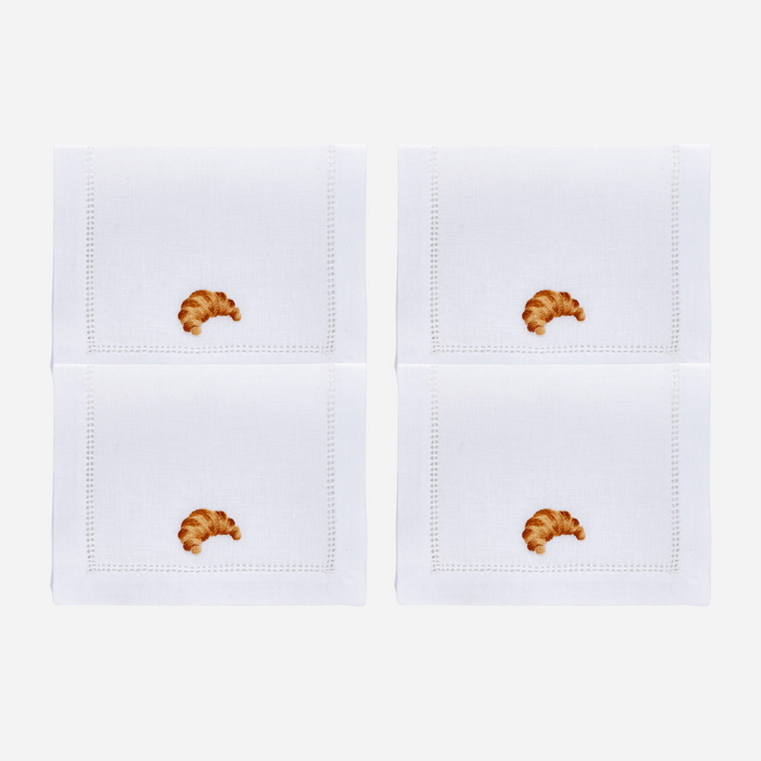 Croissant Cocktail Napkin - Set of 4