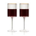 Deco Meridian Gold Rimmed Crystal Wine Glasses Set of 2