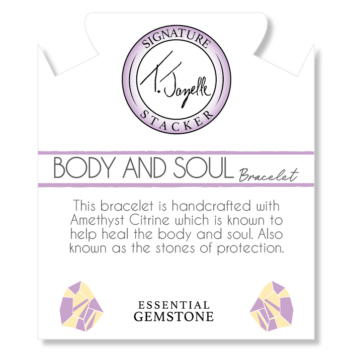 Defining Bracelet- Body and Soul Bracelet with Amethyst Citrine Gemstones