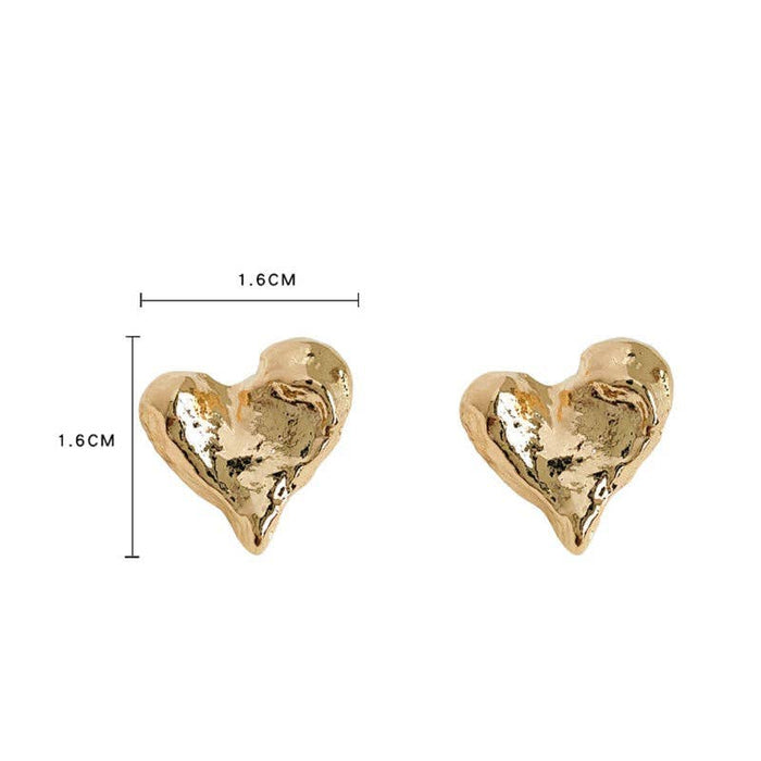 Dipped Shop - Valentine's Day Irregular Molten Heart Stud Earrings
