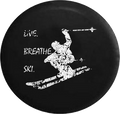 Distressed - Downhill Crosscountry Skiing Live Breath Ski Quote Jeep Camper Spare Tire Cover T108 35 inch
