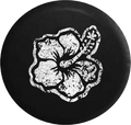 Distressed - Hibiscus Hawaiian Tropical Flower Jeep Camper Spare Tire Cover T161 35 inch
