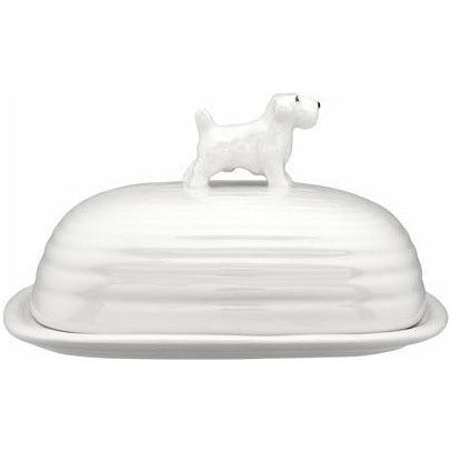 Dog Porcelain Butter Dish