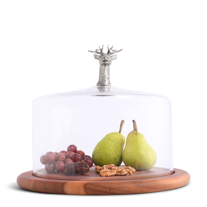 Elk Head Glass Covered Cheese Wood Board