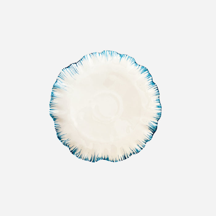 hand painted blue rim plate