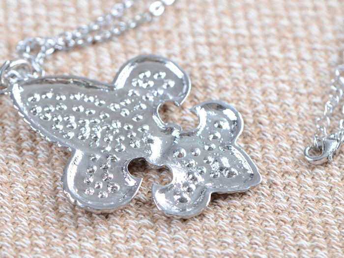 Fleur De Lis Czech Pendant Necklace