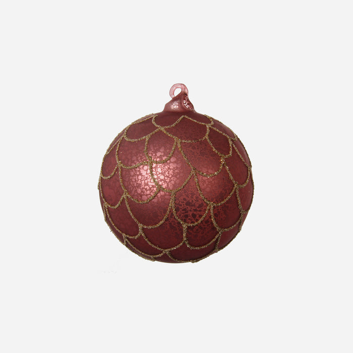 Set of 2 Glitter Embellished Glass Christmas Baubles - BONADEA