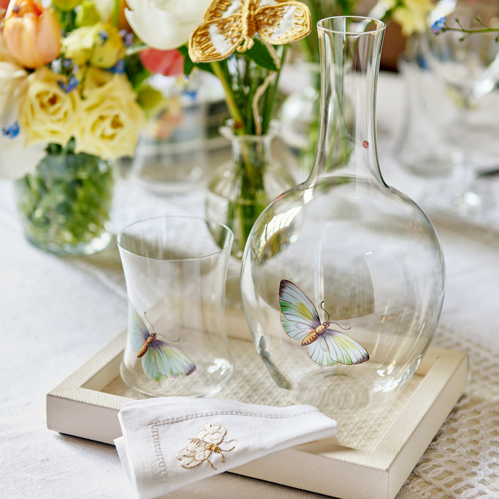 Hand-painted Butterfly Low Tumbler - 1 Butterfly