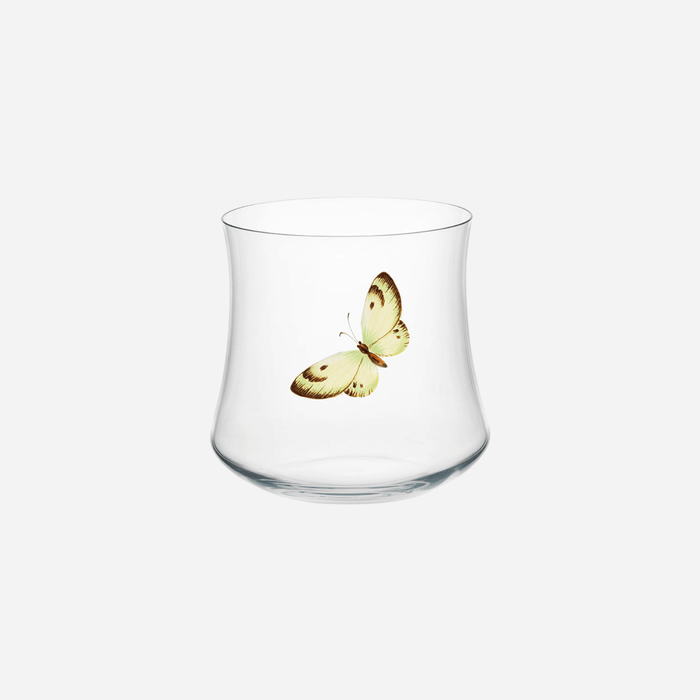Hand-painted Butterfly Low Tumbler - 1 Butterfly