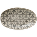 Hand-Stamped Stoneware Serving Bowl