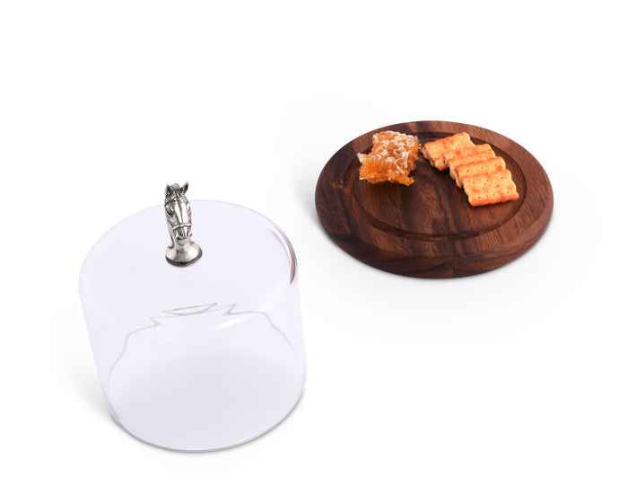 Horse Glass Covered Cheese Wood Board