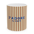 I Love Coffee Ceramic Mug-Brown, J'adore Le Café