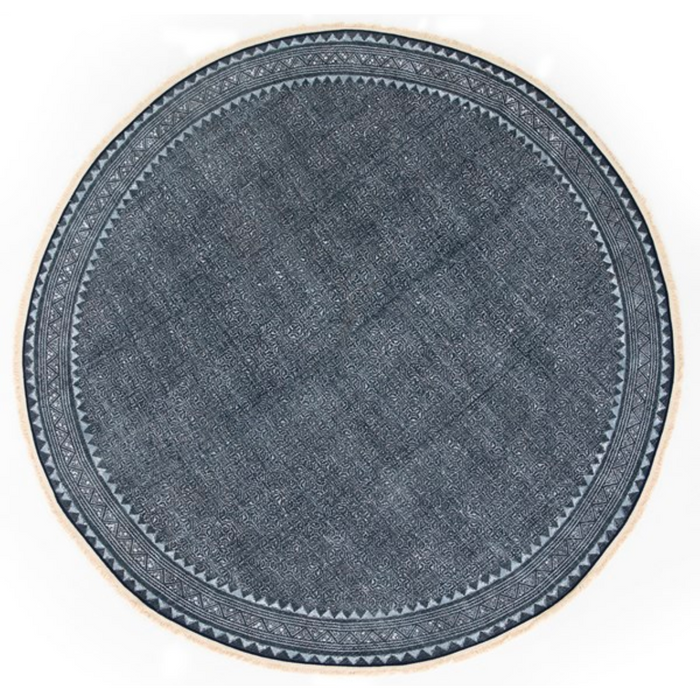 Indigo Block Print Area Rug
