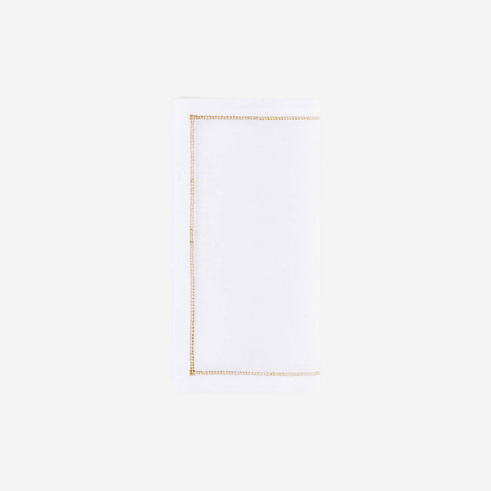 Infinity Hemstitch Gold Cocktail Napkin