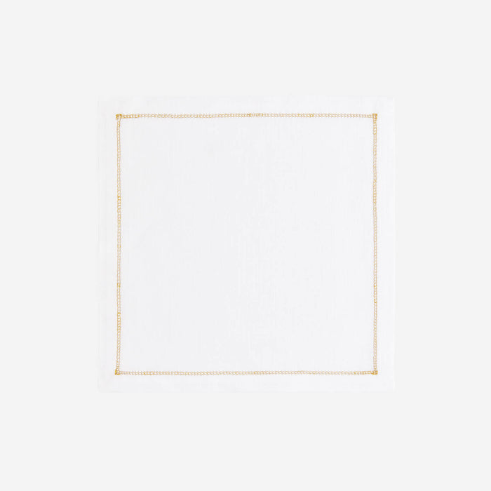 Infinity Hemstitch Gold Cocktail Napkin