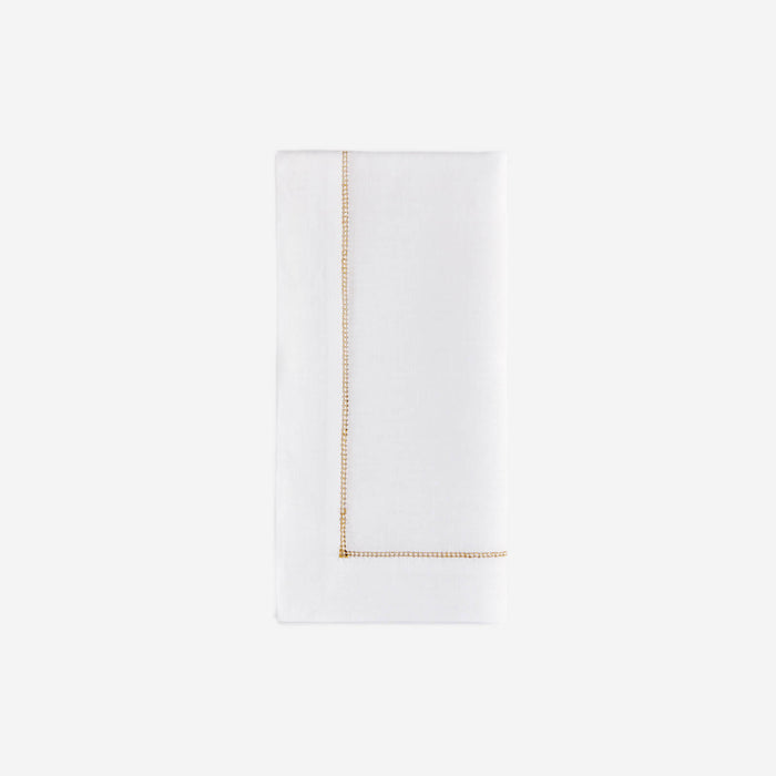 Infinity Hemstitch Gold Dinner Napkin