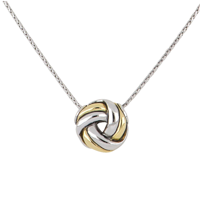 Infinity Knot Two Tone Slider Necklace