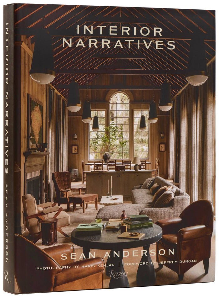 Hardcover Interior Narratives design book with photo credits and Sean Anderson name