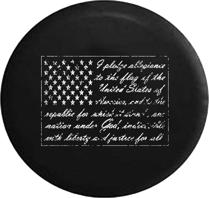 Jeep Liberty Tire Cover With Distressed Pledge Print (Liberty 02-12)