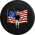 Jeep Wrangler JL Backup Camera Day American Patriot Continental Solider Original Flag Constitution Bear Arms RV Camper Spare Tire Cover-35 inch