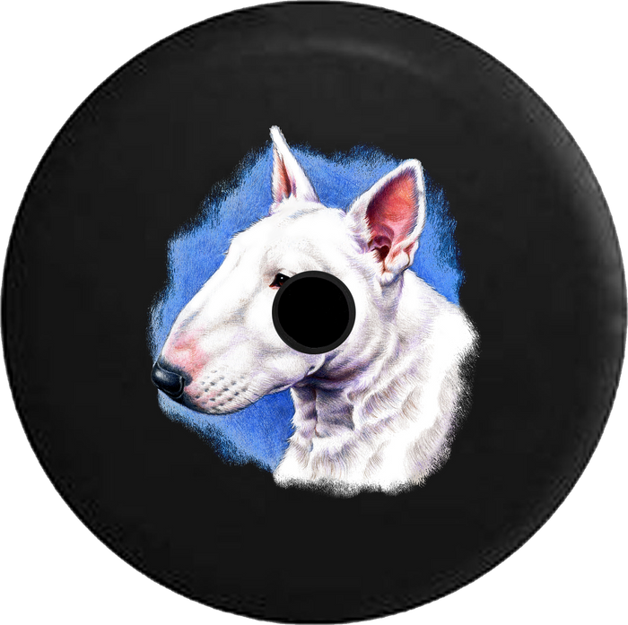 Jeep Wrangler JL Backup Camera Day Bull Terrier Dog Adopt Rescue RV Camper Spare Tire Cover-35 inch