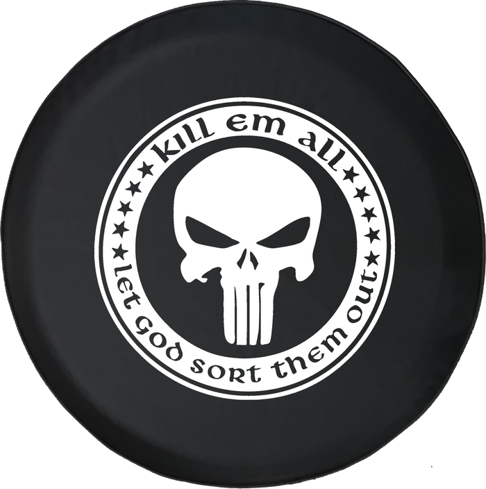 Jeep Wrangler Spare Tire Cover With Kill Em All (Wrangler JK, TJ, YJ)