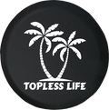 Jeep Wrangler Spare Tire Cover With Topless Life Print (Wrangler JK, TJ, YJ) White Ink