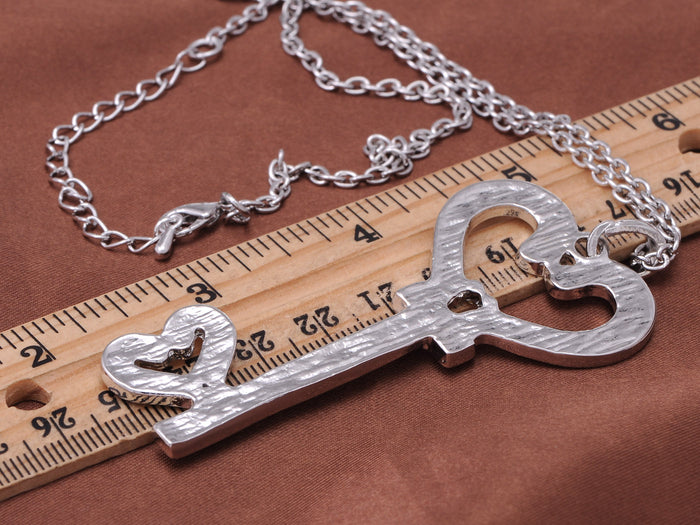 Key To My Heart Encrusted Secret Treasure Pendant Necklace