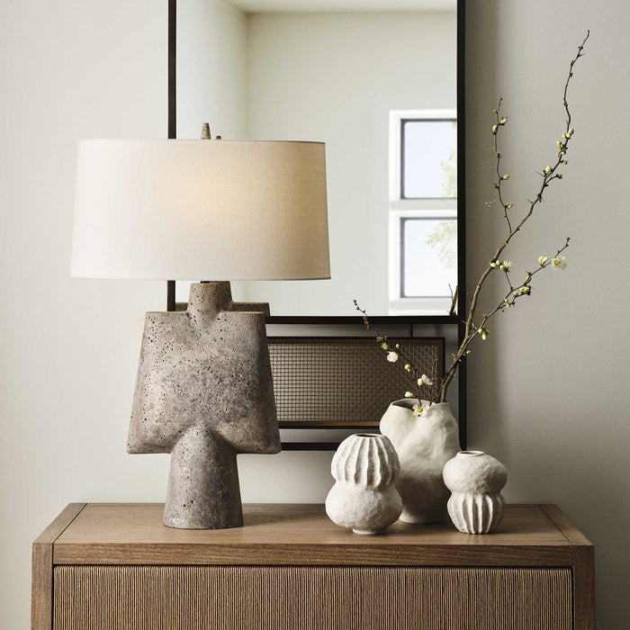 LARGE WHITE VESSEL VASE