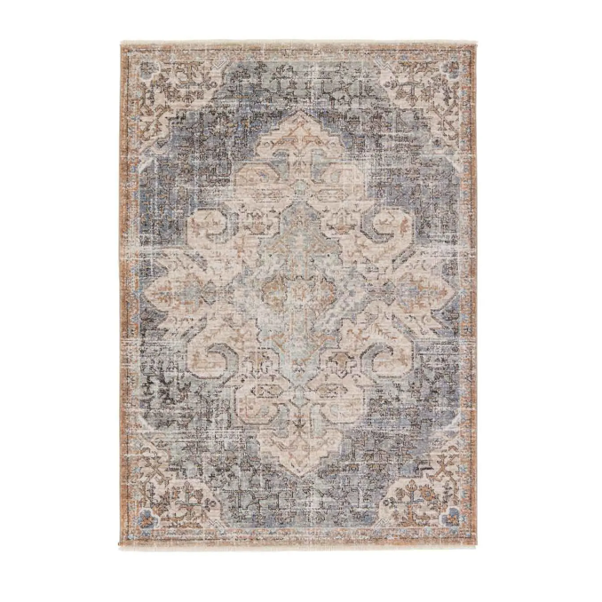 Lark Rug in Tan/Blue/Cream