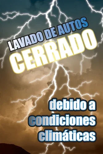 Lavado De Autos Cerrado Sign Insert - 24"w x 36"h - UnitedSign