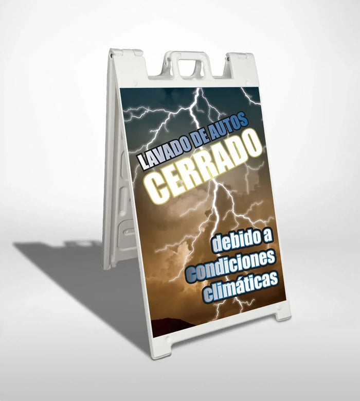 Lavado De Autos Cerrado Sign Insert - 24"w x 36"h - UnitedSign