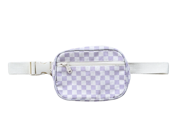 Lavender Cloud Checkered Mini Belt Bag