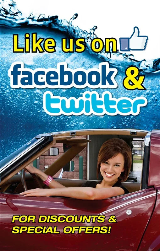 Like us on Facebook & Twitter Sign Insert - 28" x 44" - UnitedSign